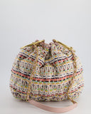 Chanel Limited Edition Multi-Colour Tweed Chesterfield Bucket Bag with Brushed Gold Ring Detail