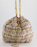 Chanel Limited Edition Multi-Colour Tweed Chesterfield Bucket Bag with Brushed Gold Ring Detail