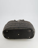 Chanel Black Raffia Chain CC Tote Bag with Silver Hardware
