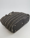 Chanel Black Raffia Chain CC Tote Bag with Silver Hardware