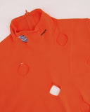 Prada Orange Wool Knit Cut-Out Jumper with Black Logo Detail Size IT 48 (UK 16)