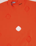 Prada Orange Wool Knit Cut-Out Jumper with Black Logo Detail Size IT 48 (UK 16)