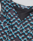 Prada Blue and Grey Sleeveless Printed Mini Dress Size IT 44 (UK 12)