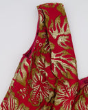 Prada Red & Gold Midi Dress with Floral & Bow Detail Size IT 40 (UK 8)