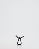Prada Black Enameled Metal Claw Hair Clip with Gold Triangle Logo Plaque