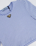 Prada Baby Blue and White Stripped Jersey Cropped Top Size IT 38 (UK 6)