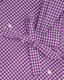 Prada Purple and White Vichy Printed Shirt with Tie Details Size IT 40 (UK 8)
