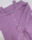 Prada Purple and White Vichy Printed Shirt with Tie Details Size IT 40 (UK 8)