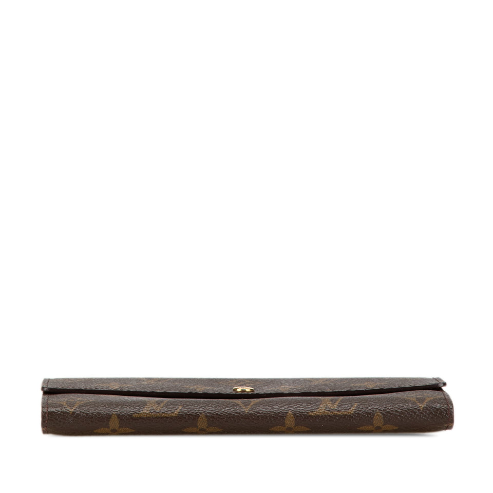 Brown Louis Vuitton Monogram Sarah Long Wallet