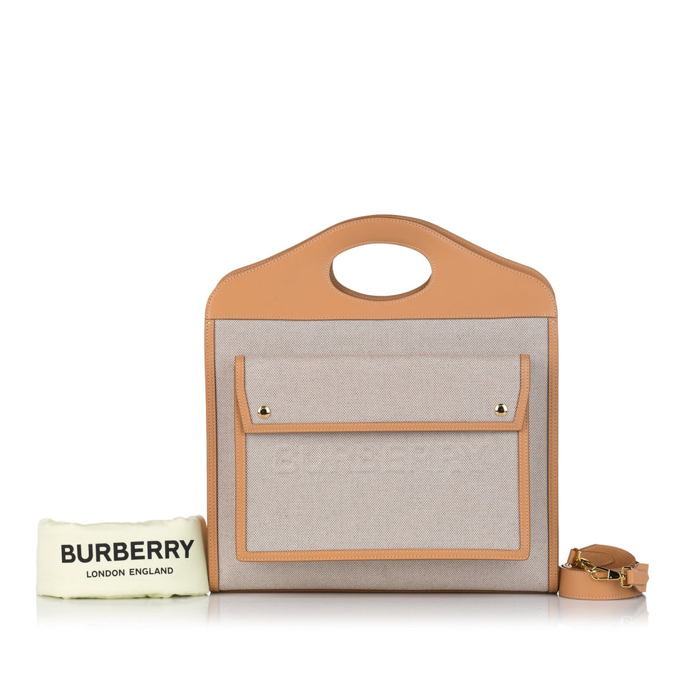 Brown Burberry Canvas Pocket Tote