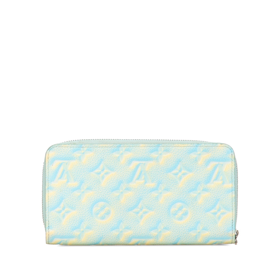 Blue Louis Vuitton Monogram Empreinte Summer Stardust Zippy Wallet