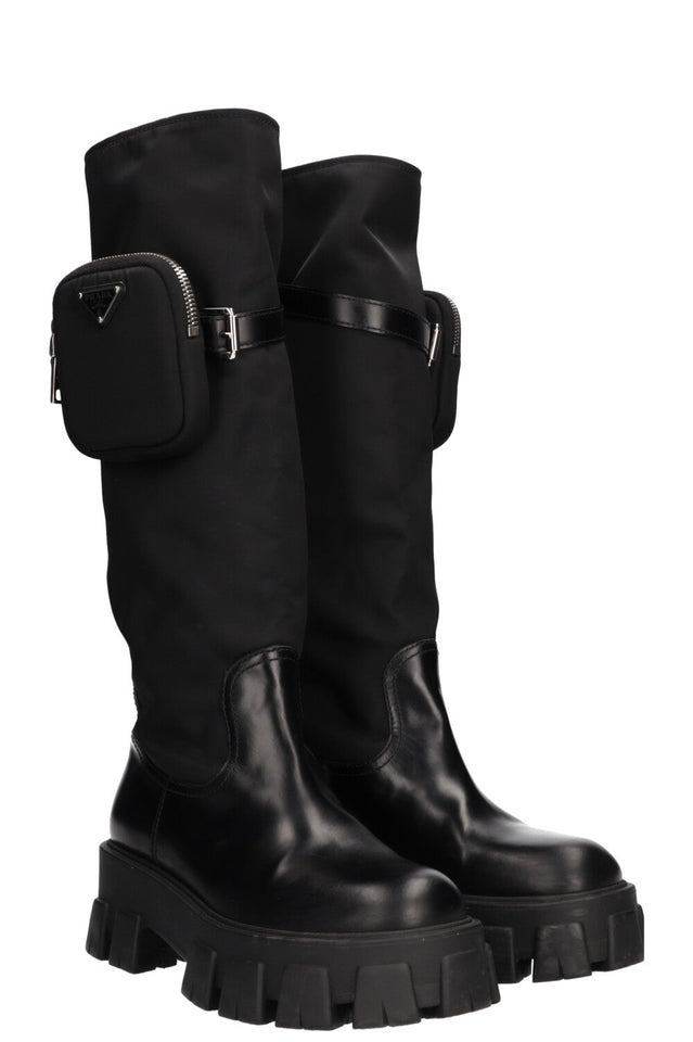 PRADA Monolith High Boots Nylon Black