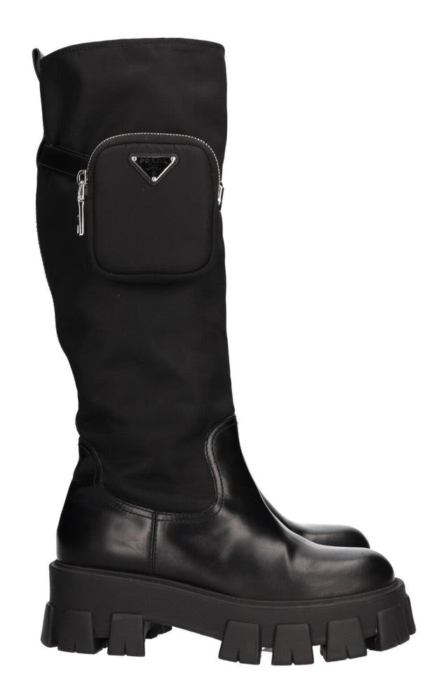 PRADA Monolith High Boots Nylon Black