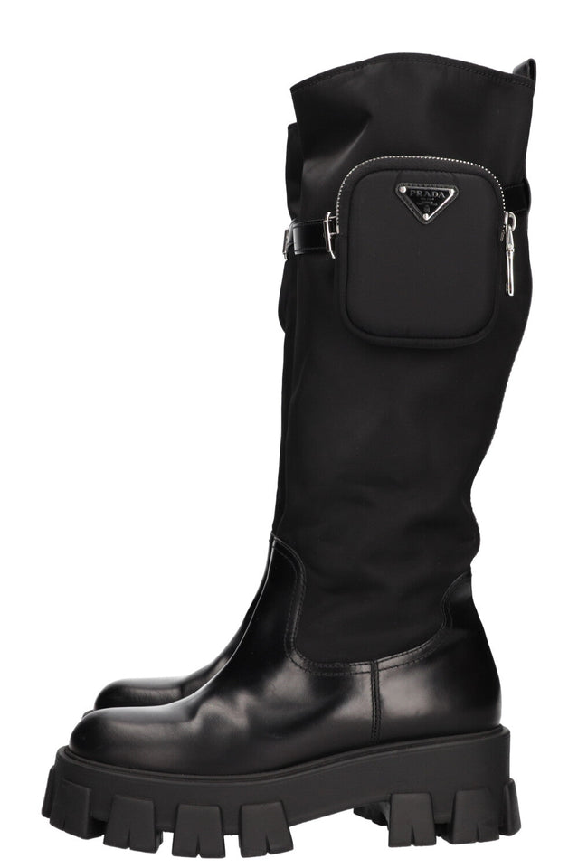 PRADA Monolith High Boots Nylon Black