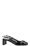 PRADA Logo Slingback Heels Patent Black