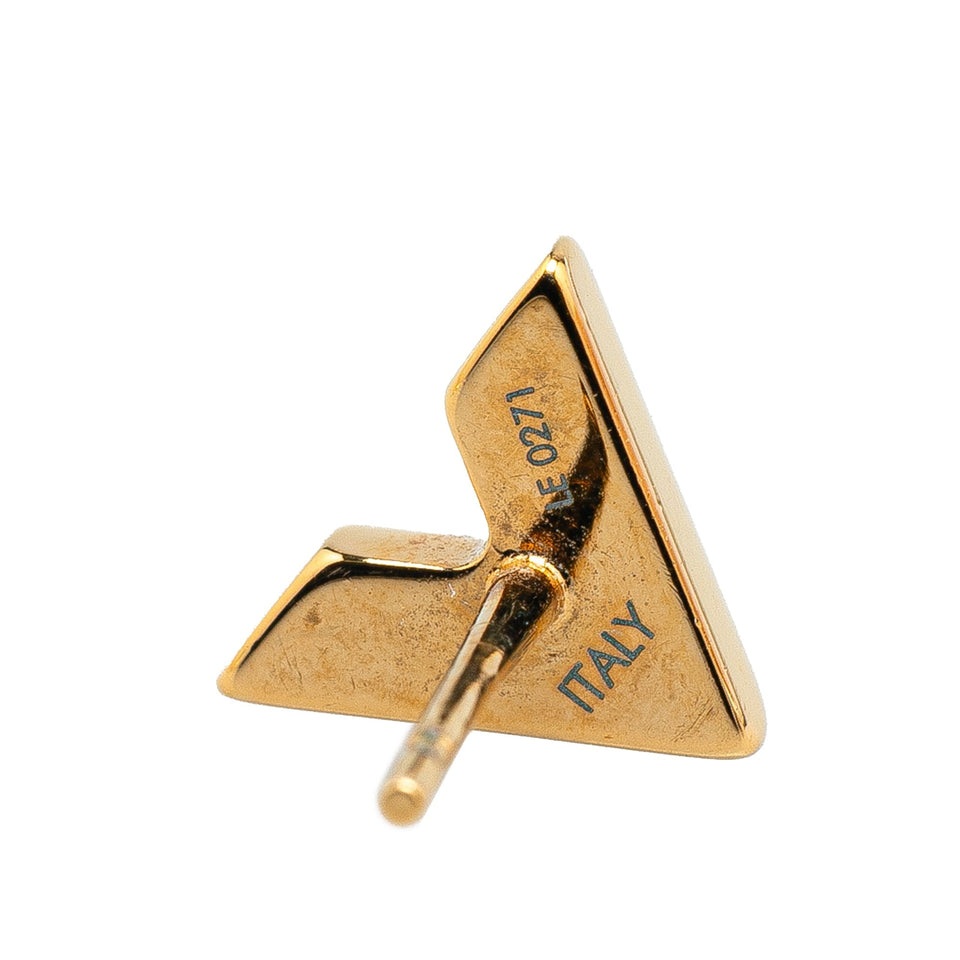 Gold Louis Vuitton Gold Plated Essential V Stud Earrings