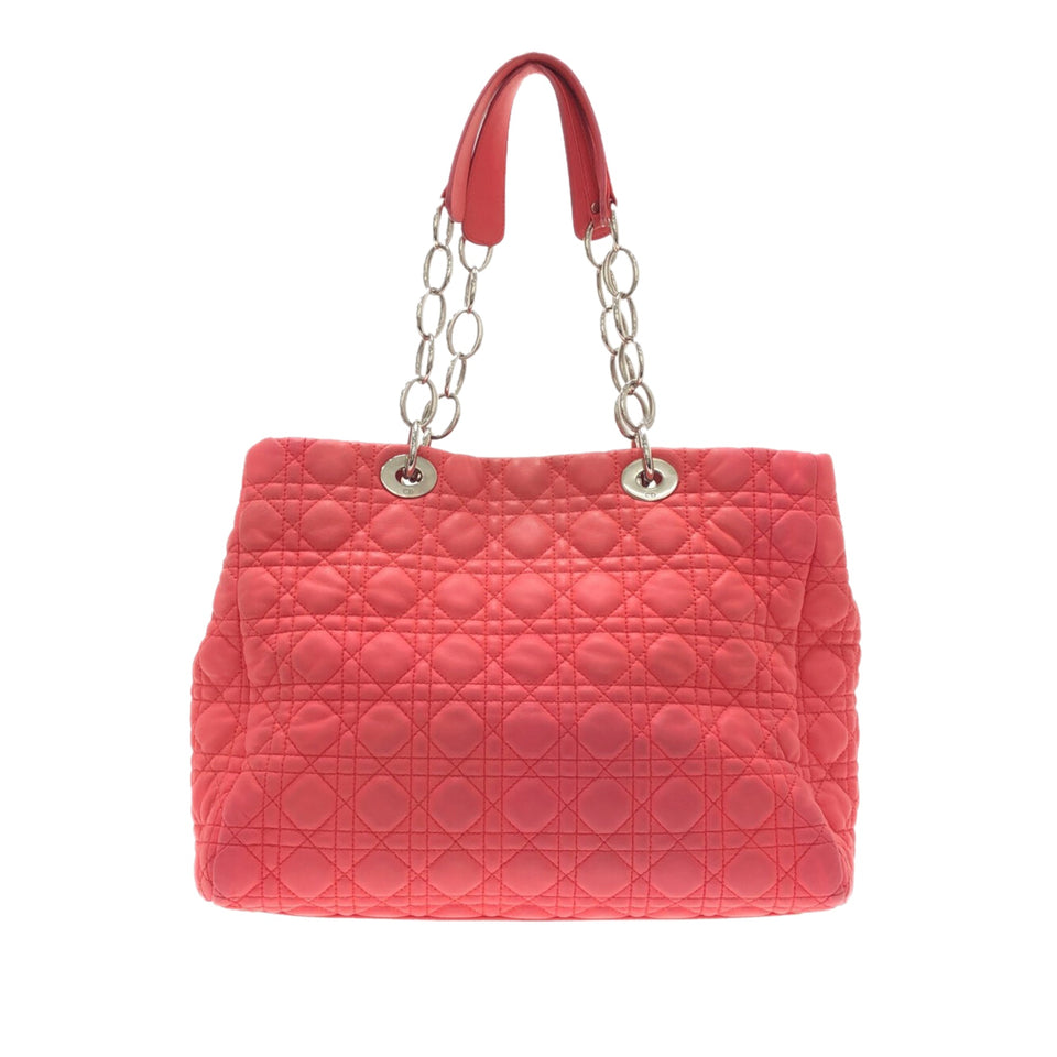 Red Dior Large Cannage Lady Dior Soft Tote