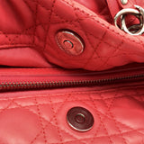 Red Dior Large Cannage Lady Dior Soft Tote