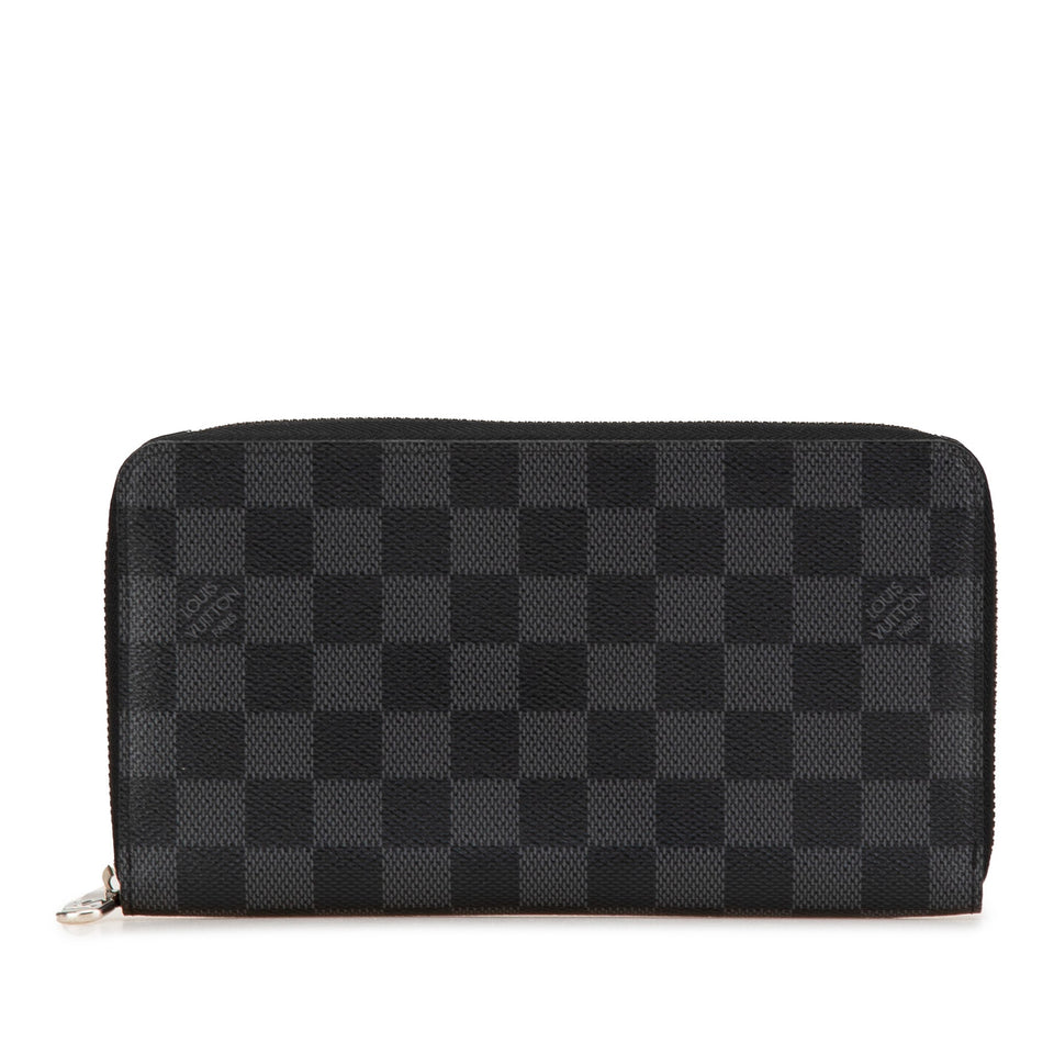 Black Louis Vuitton Damier Graphite Zippy Organizer Wallet