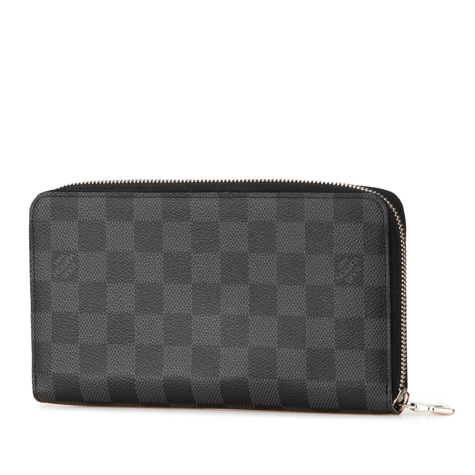 Black Louis Vuitton Damier Graphite Zippy Organizer Wallet