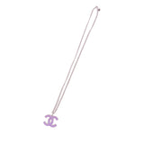 CHANEL CC Enamel Pendant Necklace Costume Necklace