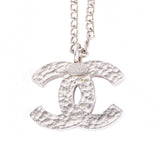 CHANEL CC Enamel Pendant Necklace Costume Necklace