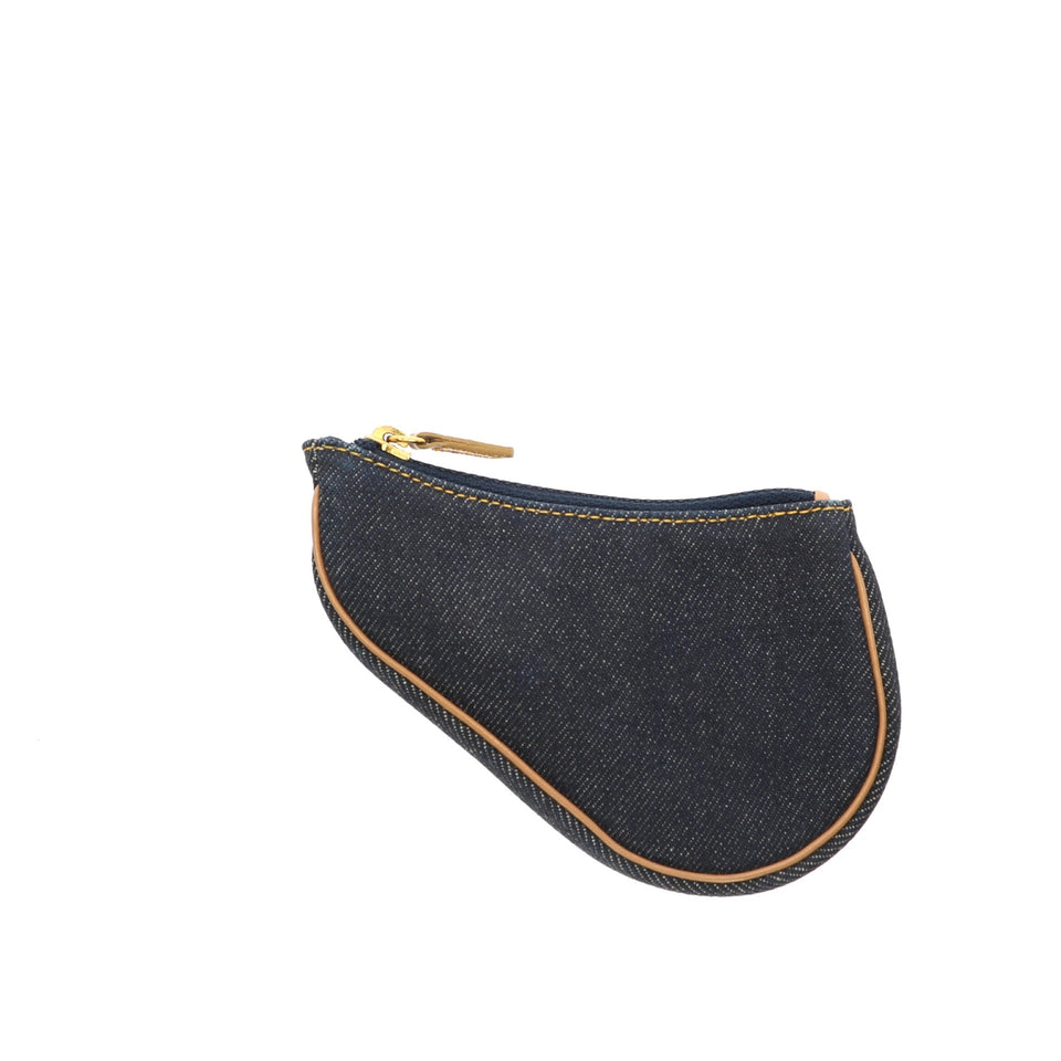 CHRISTIAN DIOR Saddle Wallet in Blue Denim/Jeans