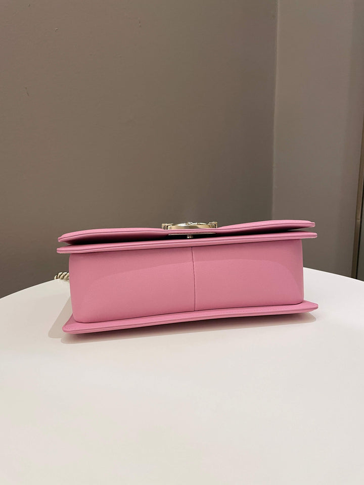 Chanel Chevron Boy Old Medium Pink Calfskin