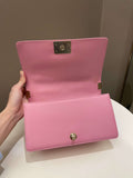 Chanel Chevron Boy Old Medium Pink Calfskin