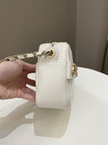 Chanel Quilted Enchained Camera Case Bag White Calfskin