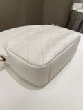 Chanel Quilted Enchained Camera Case Bag White Calfskin