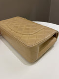Chanel Vintage Classic Quilted Medium Double Flap Beige Lambskin