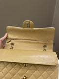 Chanel Vintage Classic Quilted Medium Double Flap Beige Lambskin