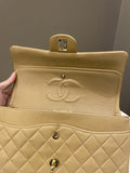 Chanel Vintage Classic Quilted Medium Double Flap Beige Lambskin
