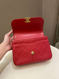 Chanel Infinity Top Handle Bag Red