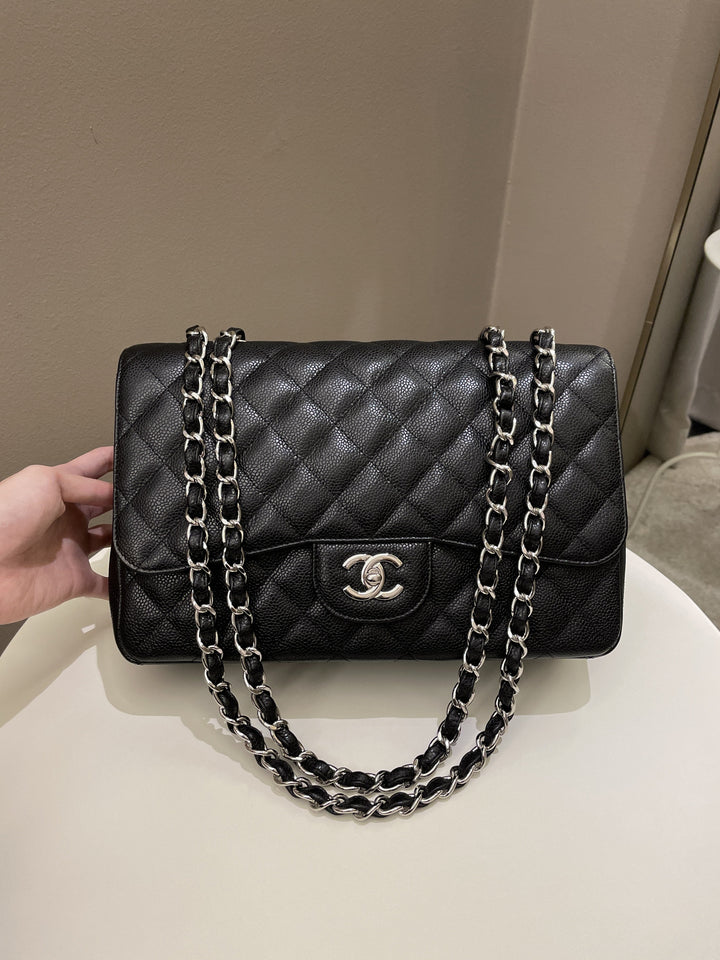 Chanel Classic Quilted Jumbo Single Flap Black Caviar