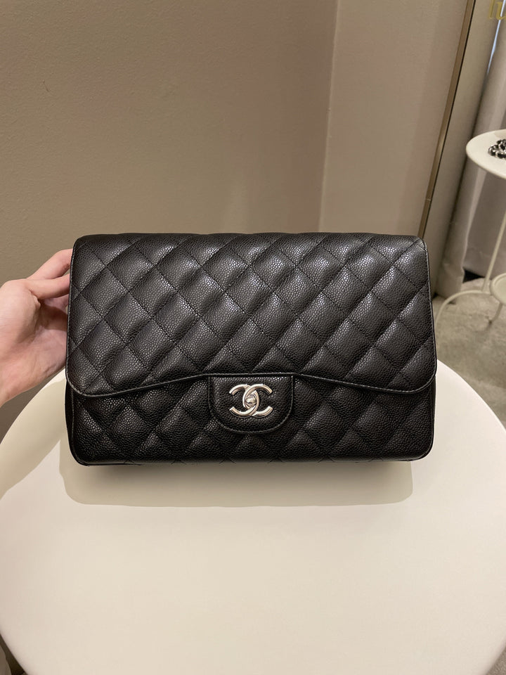 Chanel Classic Quilted Jumbo Single Flap Black Caviar