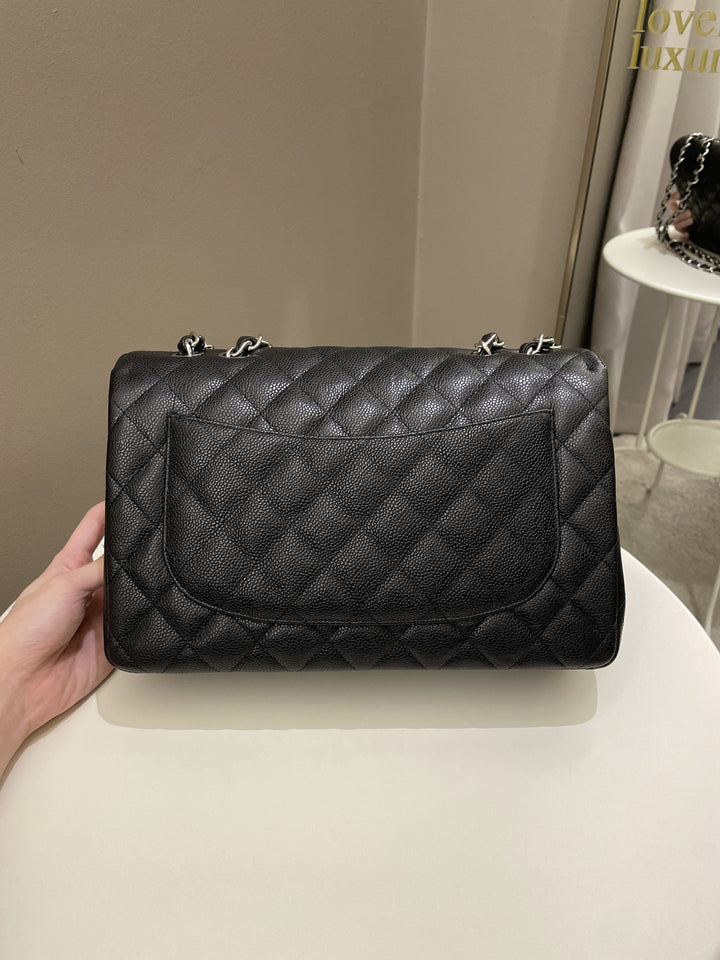 Chanel Classic Quilted Jumbo Single Flap Black Caviar