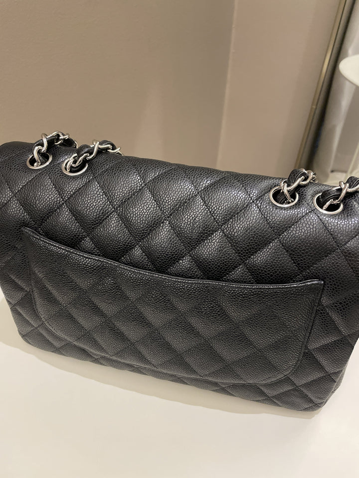 Chanel Classic Quilted Jumbo Single Flap Black Caviar