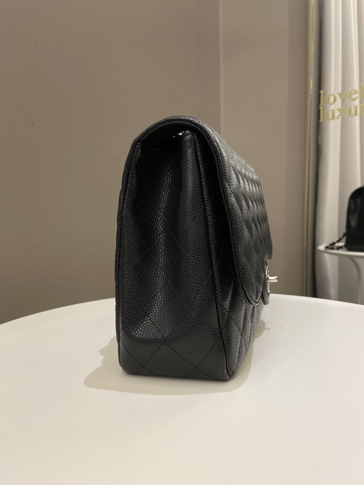Chanel Classic Quilted Jumbo Single Flap Black Caviar