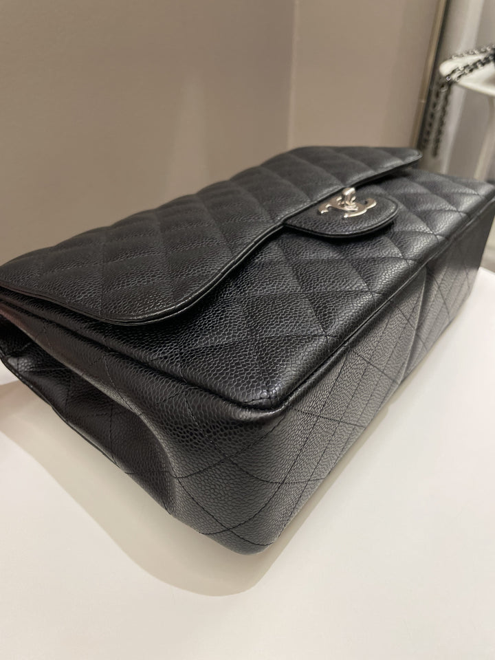 Chanel Classic Quilted Jumbo Single Flap Black Caviar