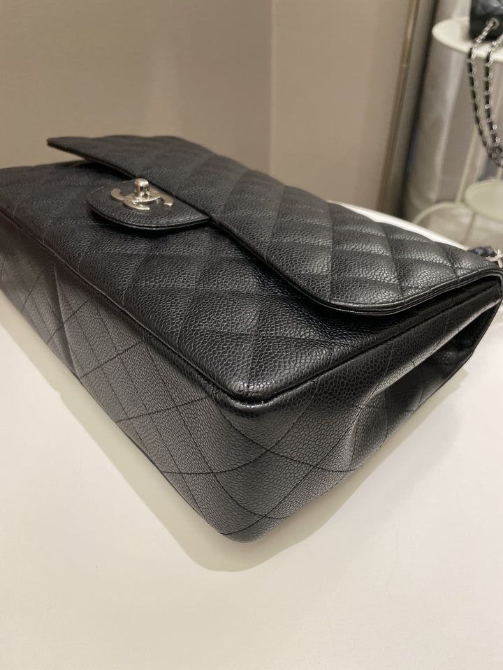 Chanel Classic Quilted Jumbo Single Flap Black Caviar