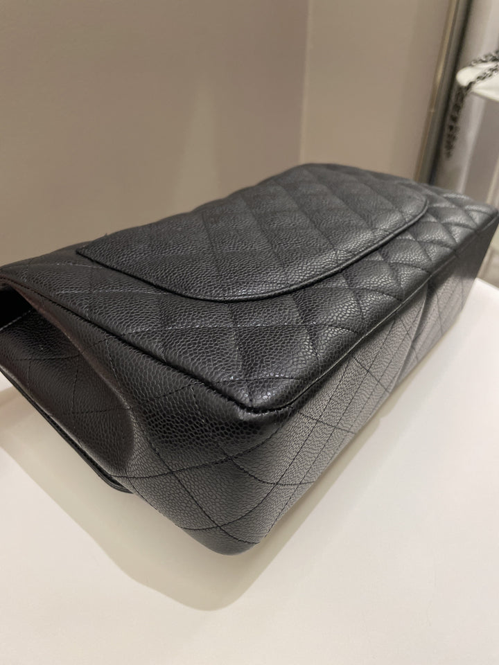Chanel Classic Quilted Jumbo Single Flap Black Caviar