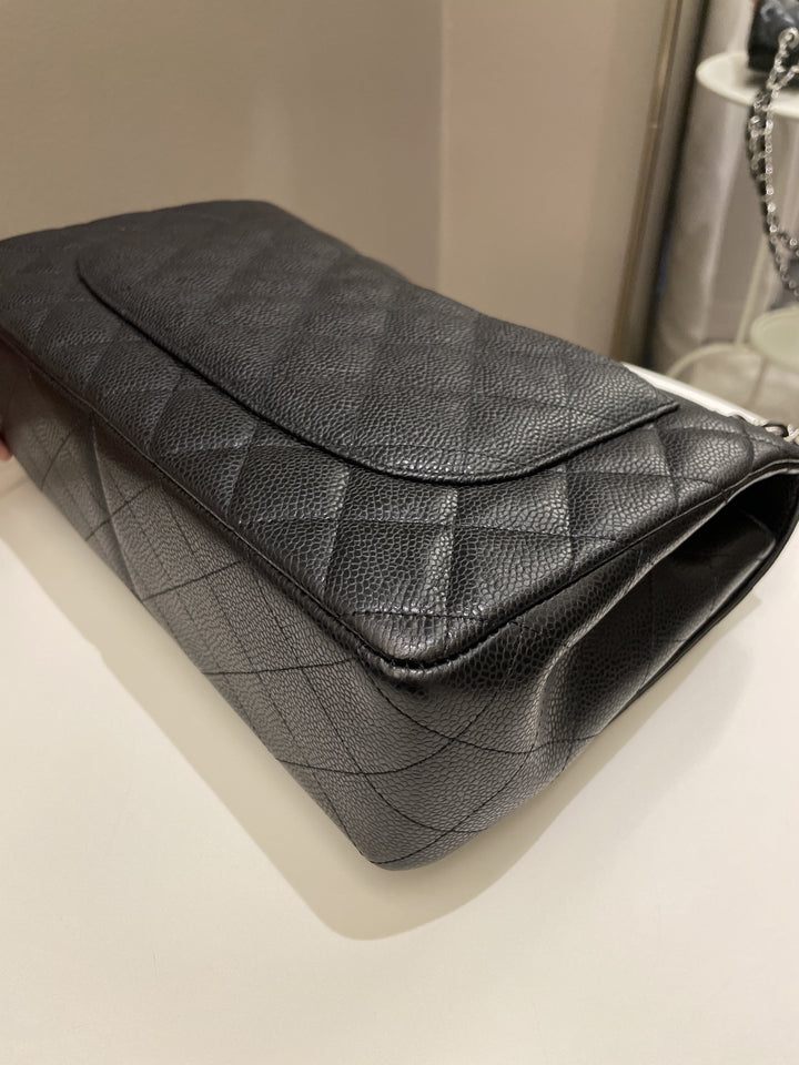 Chanel Classic Quilted Jumbo Single Flap Black Caviar