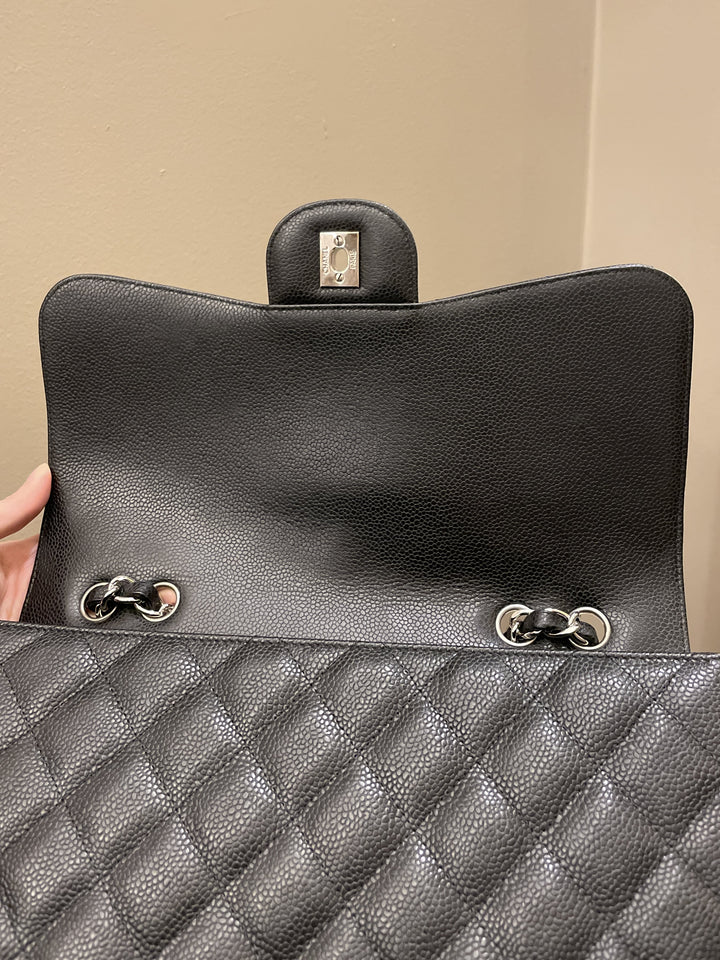 Chanel Classic Quilted Jumbo Single Flap Black Caviar