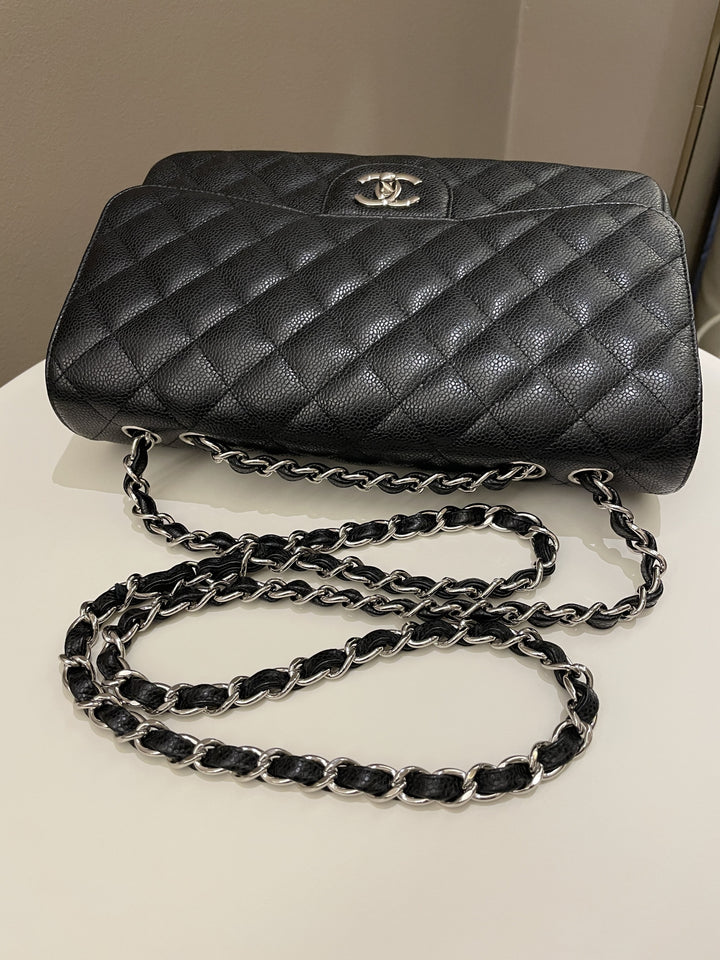 Chanel Classic Quilted Jumbo Single Flap Black Caviar