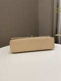 Chanel Classic Quilted Medium Double Flap Beige Claire Caviar