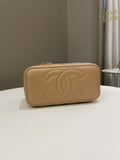 Chanel Top Handle Vanity Rectangular Dark Beige Lambskin