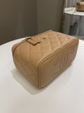 Chanel Top Handle Vanity Rectangular Dark Beige Lambskin