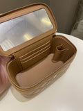 Chanel Top Handle Vanity Rectangular Dark Beige Lambskin